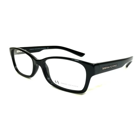 Armani Exchange Eyeglasses Frames AX3017 8004 Polished Black Rectangle 52-16-135 - Picture 6 of 12
